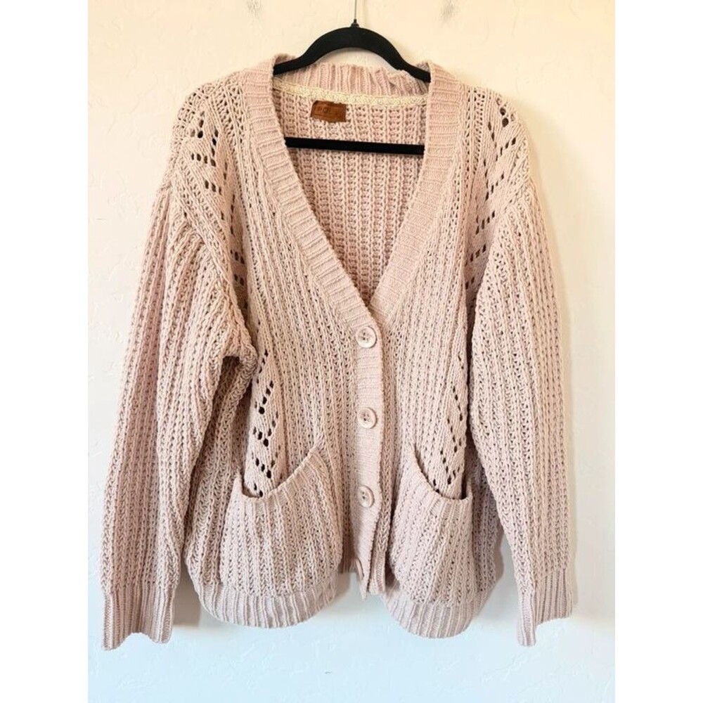 POL Oversized Open-knit Cardigan Sweater Size S